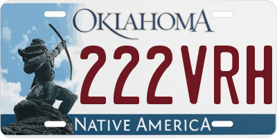 OK license plate 222VRH