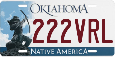 OK license plate 222VRL