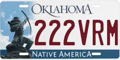 OK license plate 222VRM