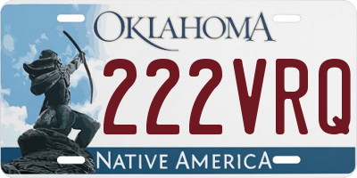 OK license plate 222VRQ