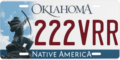 OK license plate 222VRR