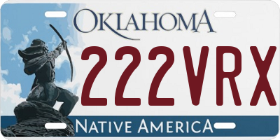 OK license plate 222VRX