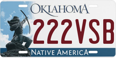 OK license plate 222VSB