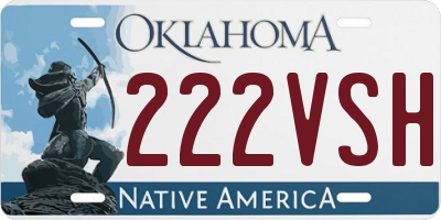 OK license plate 222VSH