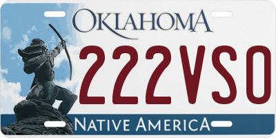 OK license plate 222VSO