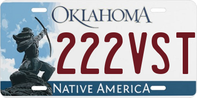 OK license plate 222VST