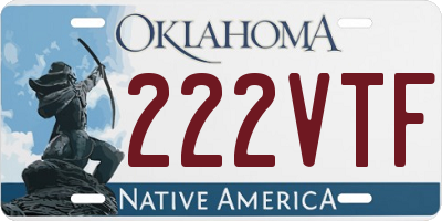OK license plate 222VTF