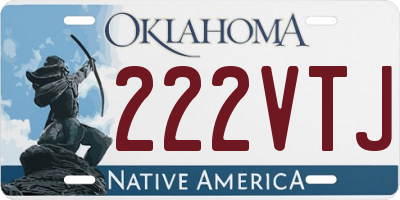 OK license plate 222VTJ