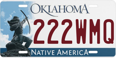 OK license plate 222WMQ