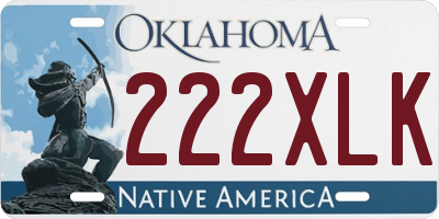 OK license plate 222XLK