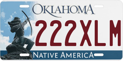 OK license plate 222XLM