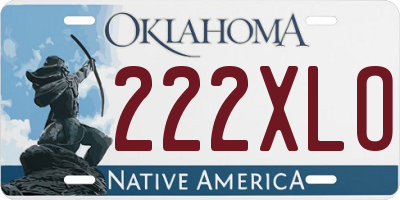 OK license plate 222XLO