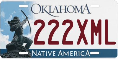 OK license plate 222XML