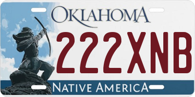 OK license plate 222XNB