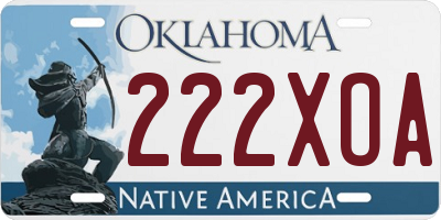 OK license plate 222XOA