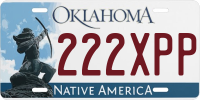 OK license plate 222XPP
