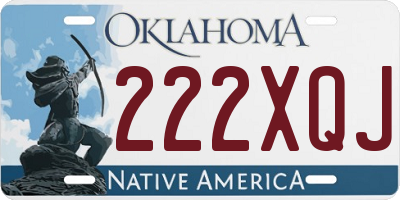 OK license plate 222XQJ