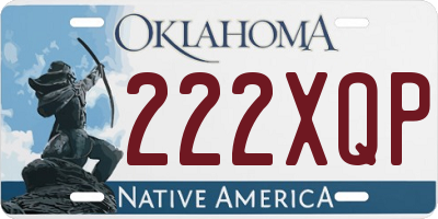 OK license plate 222XQP