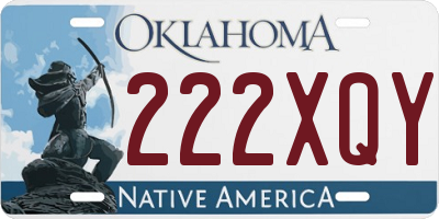 OK license plate 222XQY