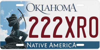 OK license plate 222XRO