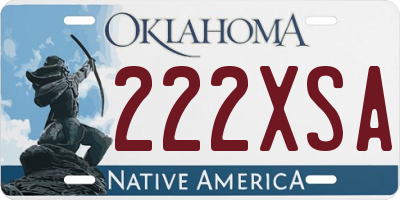 OK license plate 222XSA