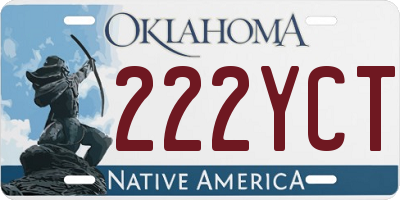 OK license plate 222YCT