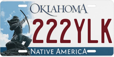 OK license plate 222YLK
