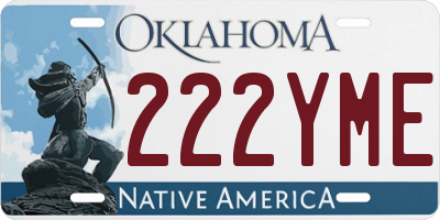 OK license plate 222YME
