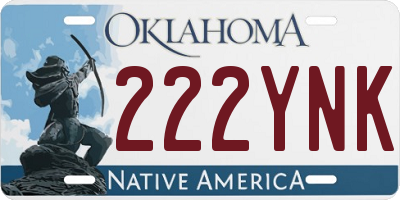 OK license plate 222YNK