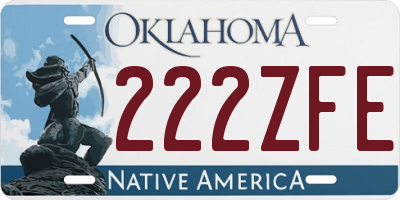 OK license plate 222ZFE