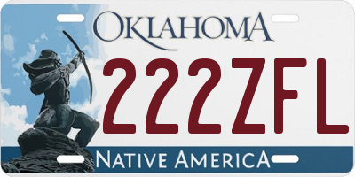 OK license plate 222ZFL
