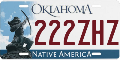 OK license plate 222ZHZ