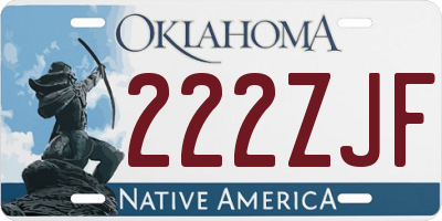 OK license plate 222ZJF