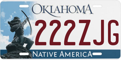 OK license plate 222ZJG