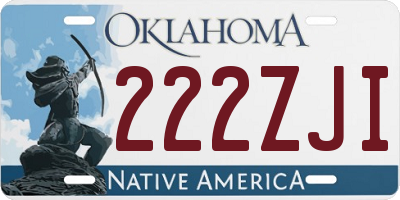 OK license plate 222ZJI