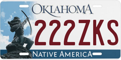 OK license plate 222ZKS