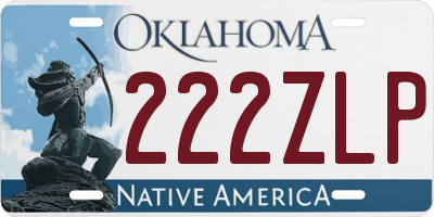 OK license plate 222ZLP