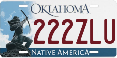 OK license plate 222ZLU