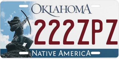 OK license plate 222ZPZ