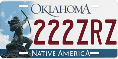 OK license plate 222ZRZ