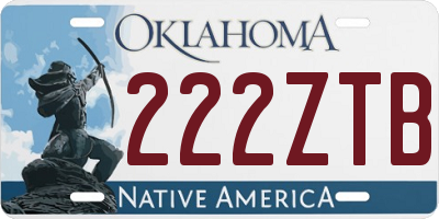 OK license plate 222ZTB