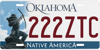 OK license plate 222ZTC