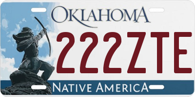 OK license plate 222ZTE