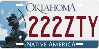 OK license plate 222ZTY