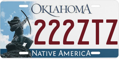 OK license plate 222ZTZ