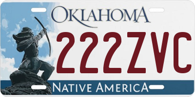 OK license plate 222ZVC