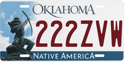 OK license plate 222ZVW