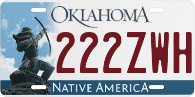 OK license plate 222ZWH