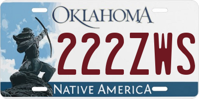 OK license plate 222ZWS