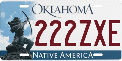 OK license plate 222ZXE